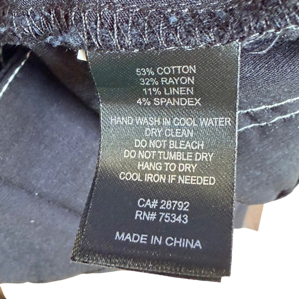 Nicole Miller Pants Womens 4 Black High Rise Straight Leg Contrast Stitch New - Picture 9 of 10